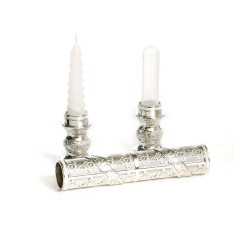 Silver Plated Two Piece Havdalah Wand Candle and Sp... | Havdalah Sets