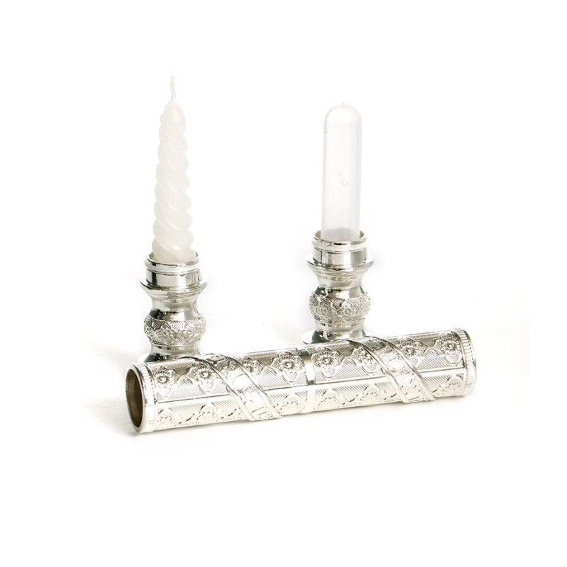 Silver Plated Two Piece Havdalah Wand Candle and Sp... | Havdalah Sets