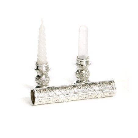Silver Plated Two Piece Havdalah Wand Candle and Sp... | Havdalah Sets