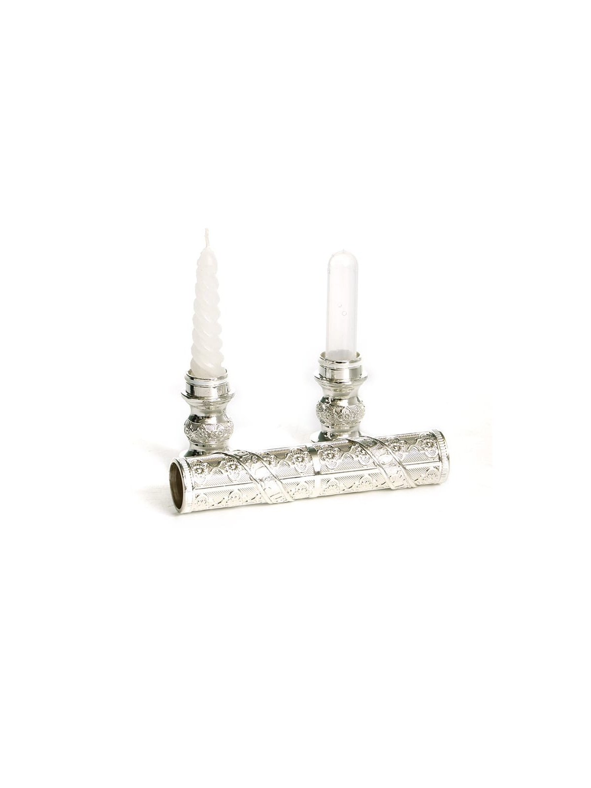 Silver Plated Two Piece Havdalah Wand Candle and Sp... | Havdalah Sets