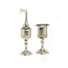 Two Piece Havdalah Set Spice Candle Holder Silver P... | Havdalah Sets