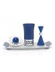Agayof Aluminum Havdalah Set Modern Design Blue | Havdalah Sets
