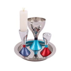 Yair Emanuel Modern Style 4 Piece Havdalah Set Hamm... | Havdalah Sets