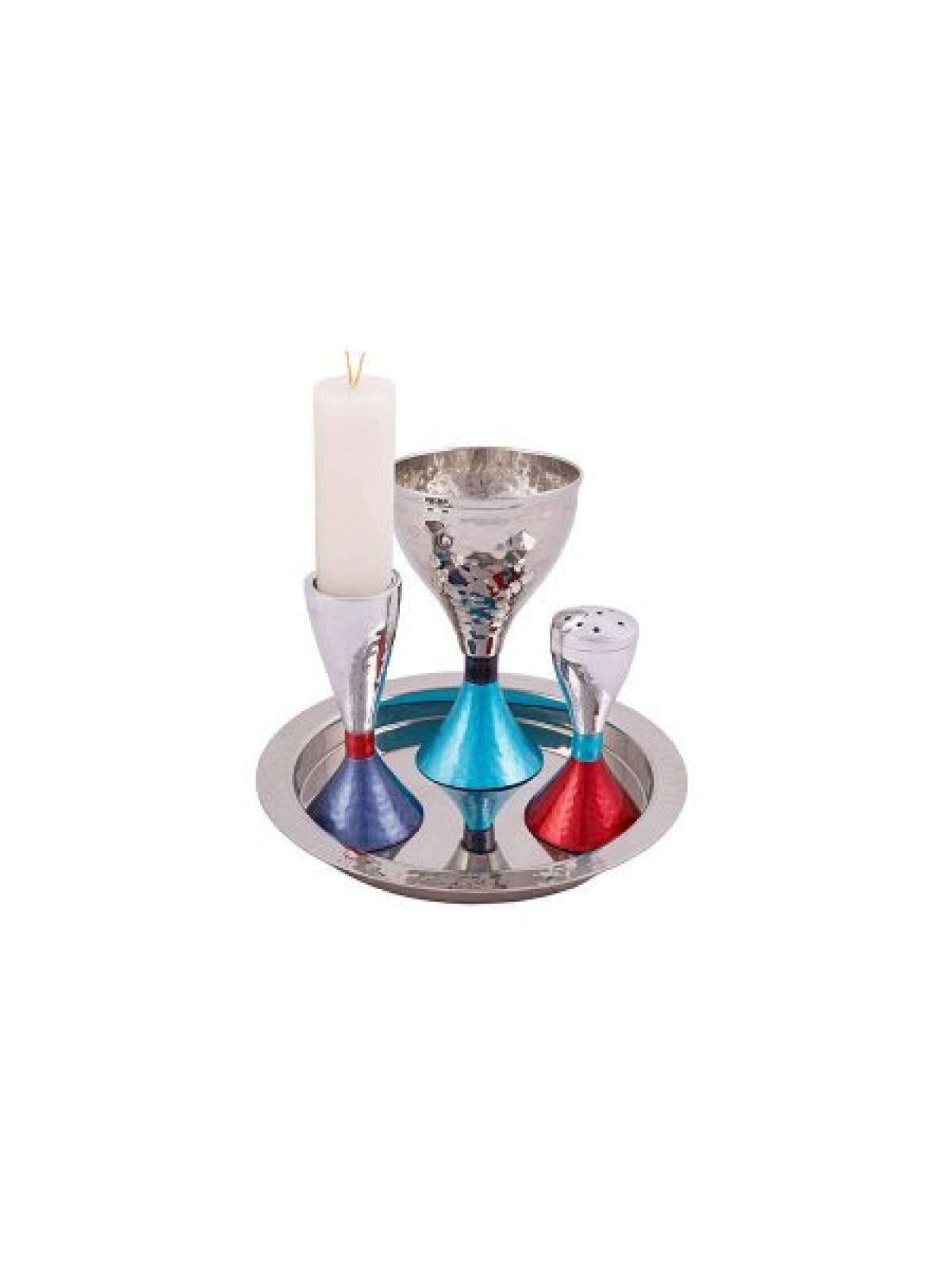 Yair Emanuel Modern Style 4 Piece Havdalah Set Hamm... | Havdalah Sets
