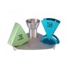 Shraga Landesman Green Blue and Silver 4 Piece Havd... | Havdalah Sets