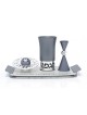 Agayof Aluminum Havdalah Set Modern Design Gray | Havdalah Sets