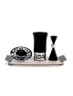 Agayof Aluminum Havdalah Set Modern Design Black | Havdalah Sets