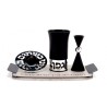 Agayof Aluminum Havdalah Set Modern Design Black | Havdalah Sets