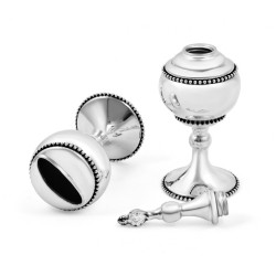 Large Sterling Silver Havdalah Set Beaded Design | Havdalah Sets