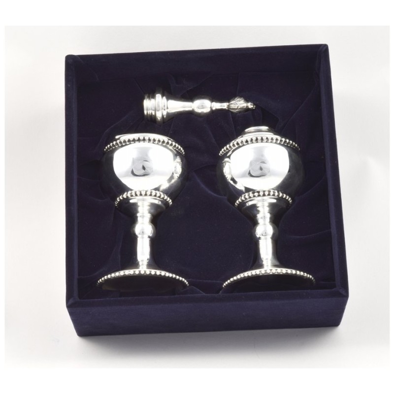 Large Sterling Silver Havdalah Set Beaded Design | Havdalah Sets