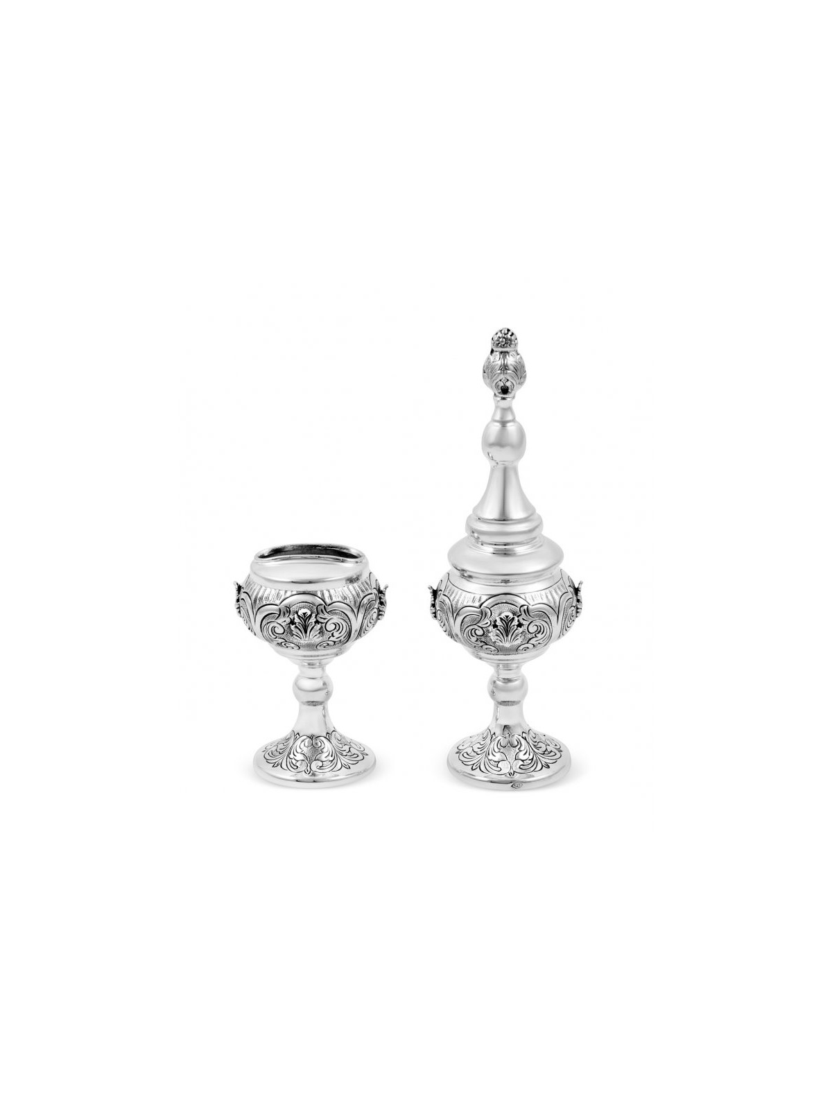Sterling Silver Havdalah Set with Spice Box and Can... | Havdalah Sets