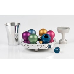 Agayof Shiny Multicolor Havdalah Set Bubbles | Havdalah Sets