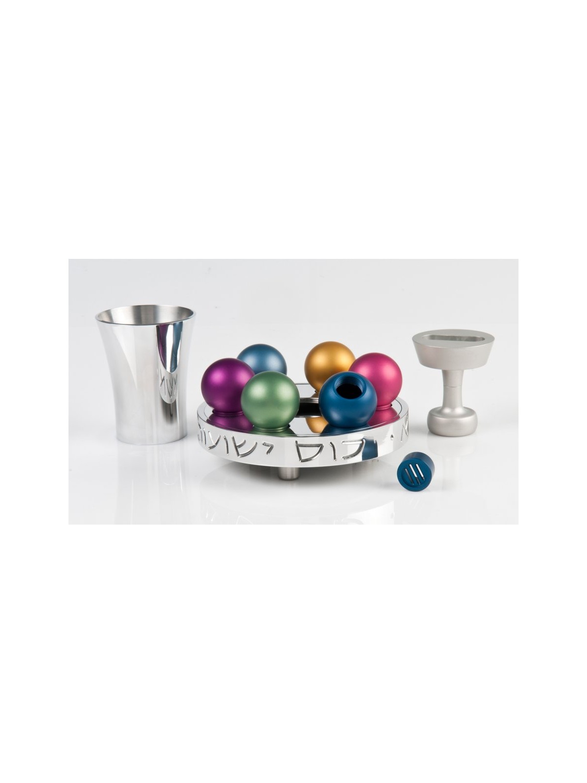 Agayof Shiny Multicolor Havdalah Set Bubbles | Havdalah Sets