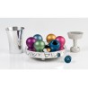 Agayof Shiny Multicolor Havdalah Set Bubbles | Havdalah Sets
