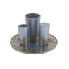 Yair Emanuel Aluminum Havdalah Set with Gold Pomegr... | Havdalah Sets