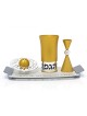 Agayof Aluminum Havdalah Set Modern Design Gold | Havdalah Sets