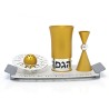 Agayof Aluminum Havdalah Set Modern Design Gold | Havdalah Sets