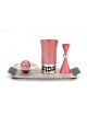 Agayof Aluminum Havdalah Set Modern Design Pastel Pink | Havdalah Sets
