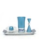 Agayof Aluminum Havdalah Set Modern Design Teal | Havdalah Sets
