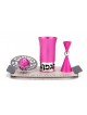 Agayof Aluminum Havdalah Set Modern Design Bright Pink | Havdalah Sets