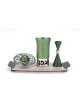 Agayof Aluminum Havdalah Set Modern Design Green | Havdalah Sets