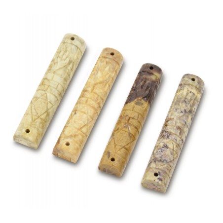 Jerusalem Stone Mezuzah Case Set of Four with Star ... | Stone Mezuzah