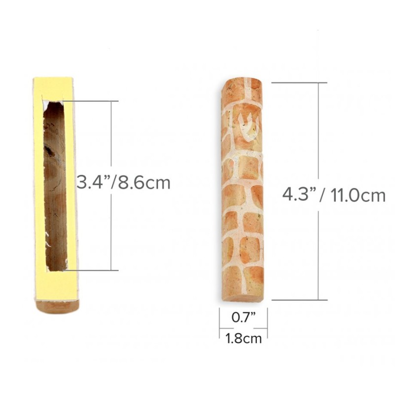 Jerusalem Stone Mezuzah Case with Western Wall Imag... | Stone Mezuzah