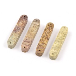 Jerusalem Stone Mezuzah Case Set of Four with Elong... | Stone Mezuzah