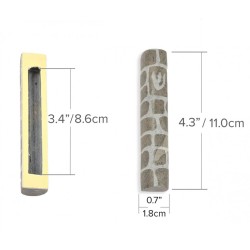 Jerusalem Stone Mezuzah Case with Western Wall Imag... | Stone Mezuzah
