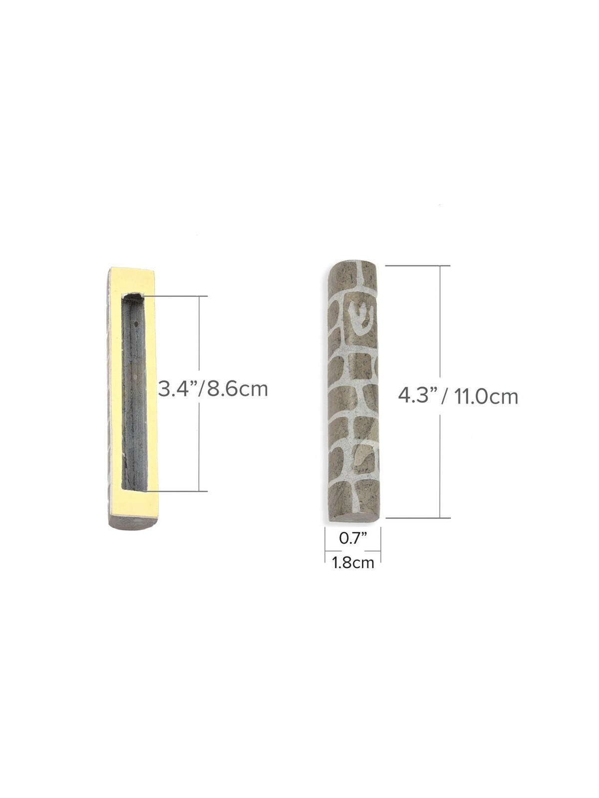 Jerusalem Stone Mezuzah Case with Western Wall Imag... | Stone Mezuzah