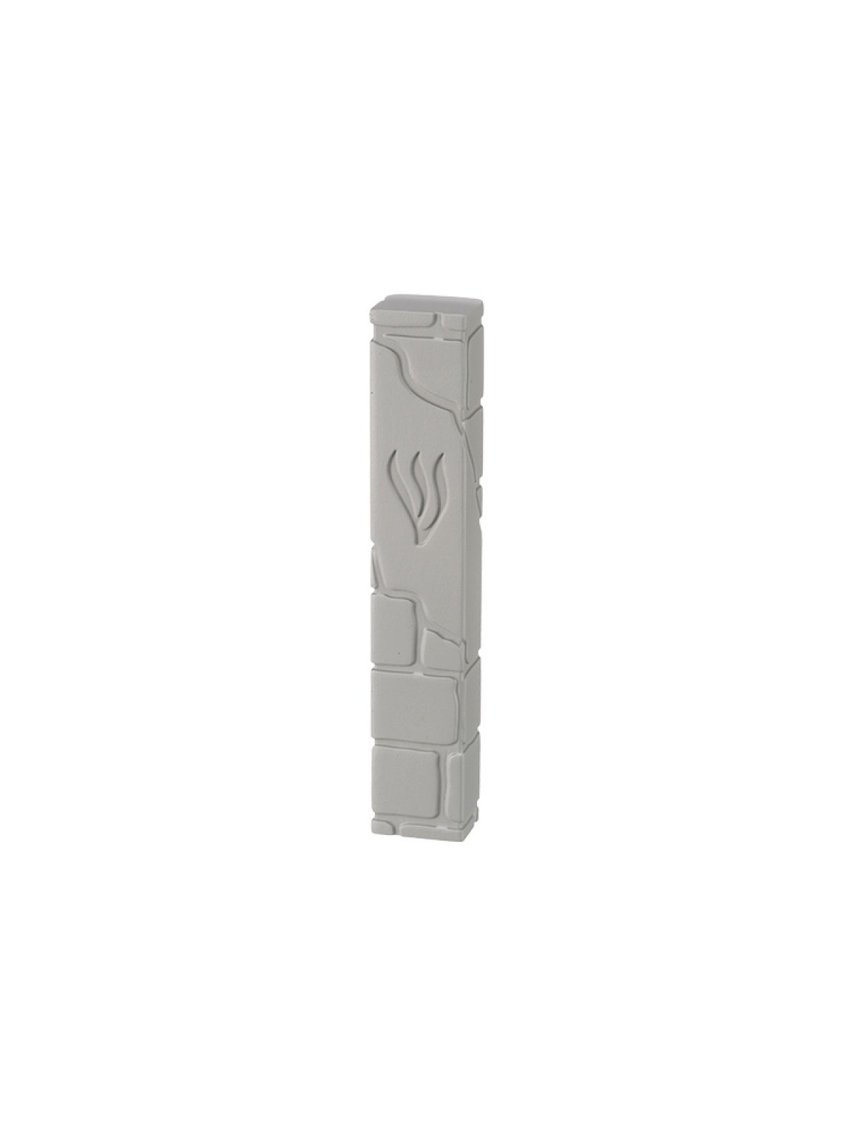 Off White Polyresin Mezuzah Case with Western Wall ... | Stone Mezuzah