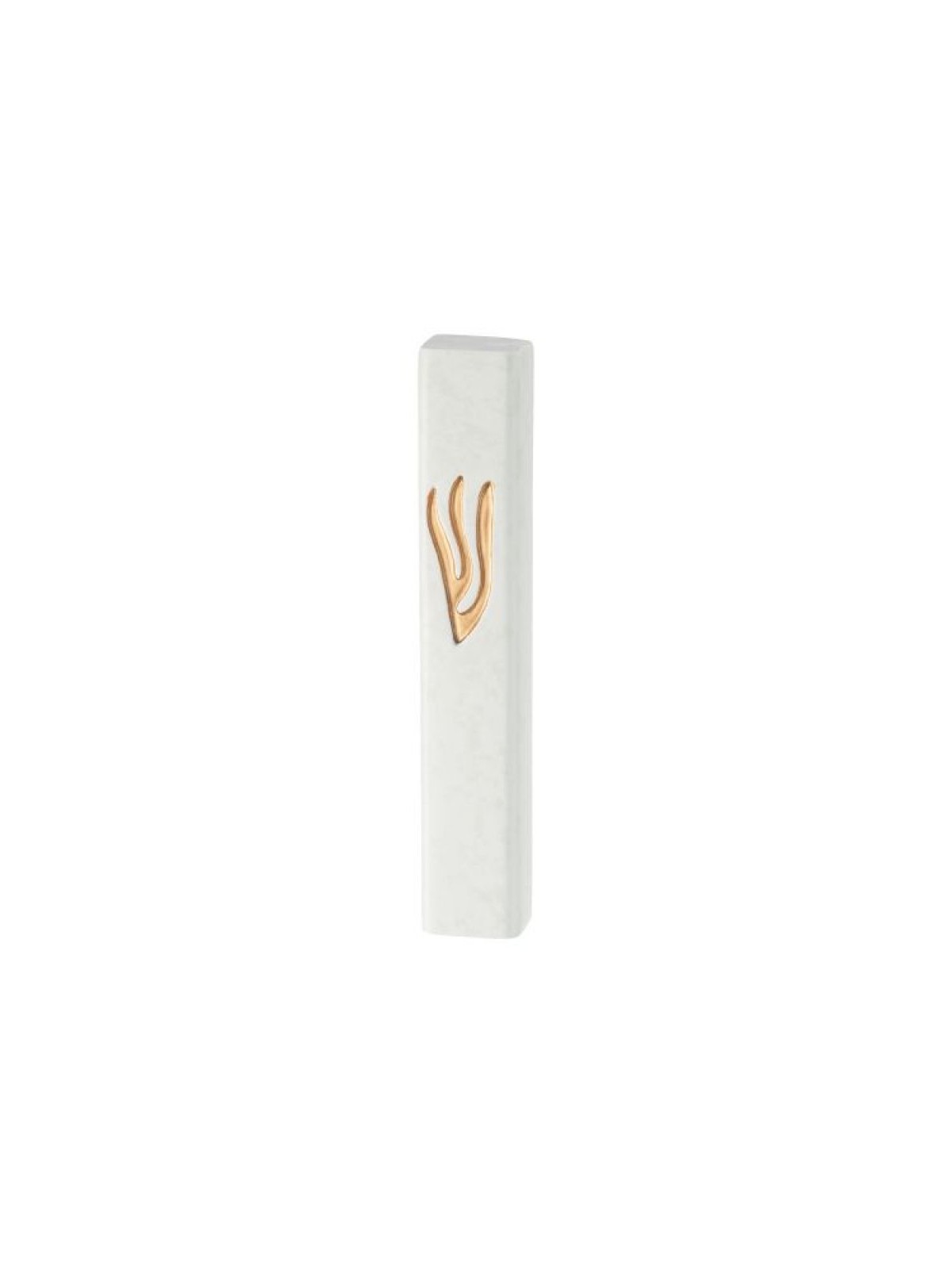 White Marble Polyresin Mezuzah Case Decorative Gold... | Stone Mezuzah
