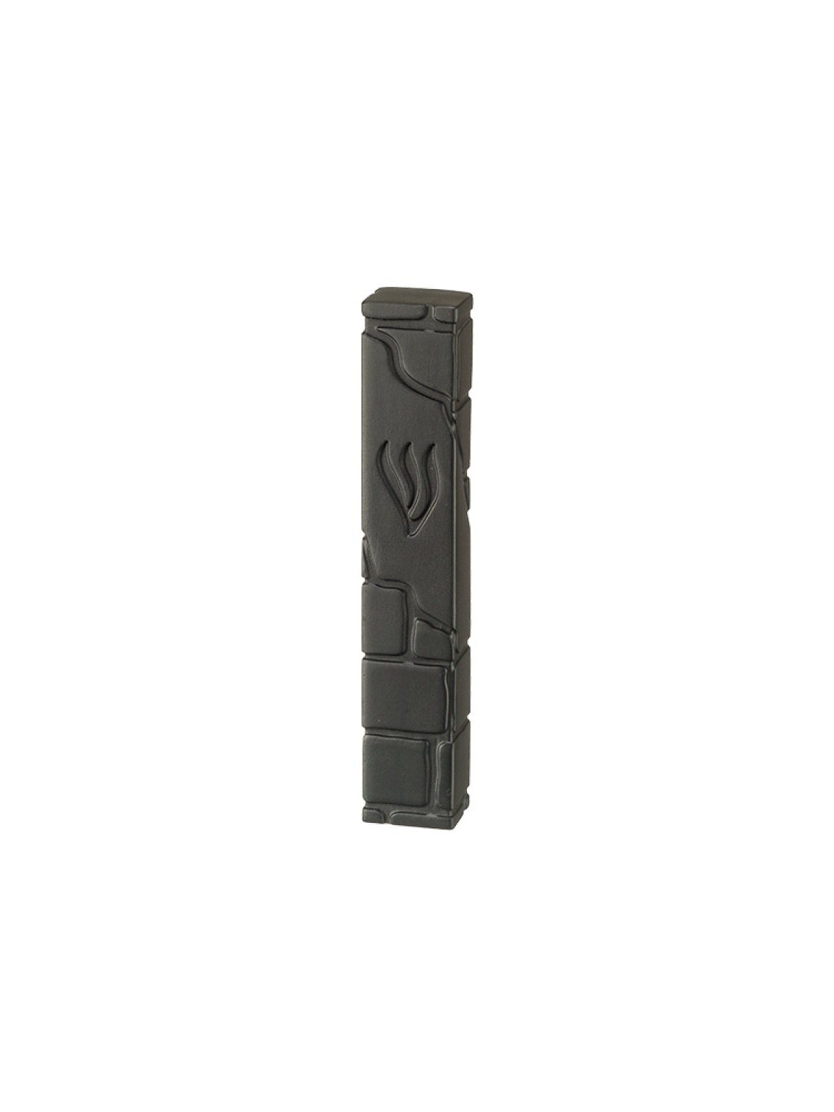 Black Polyresin Mezuzah Case Western Wall Brick Des... | Stone Mezuzah