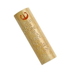 Caesarea Arts Jerusalem Stone Mezuzah Case English ... | Stone Mezuzah