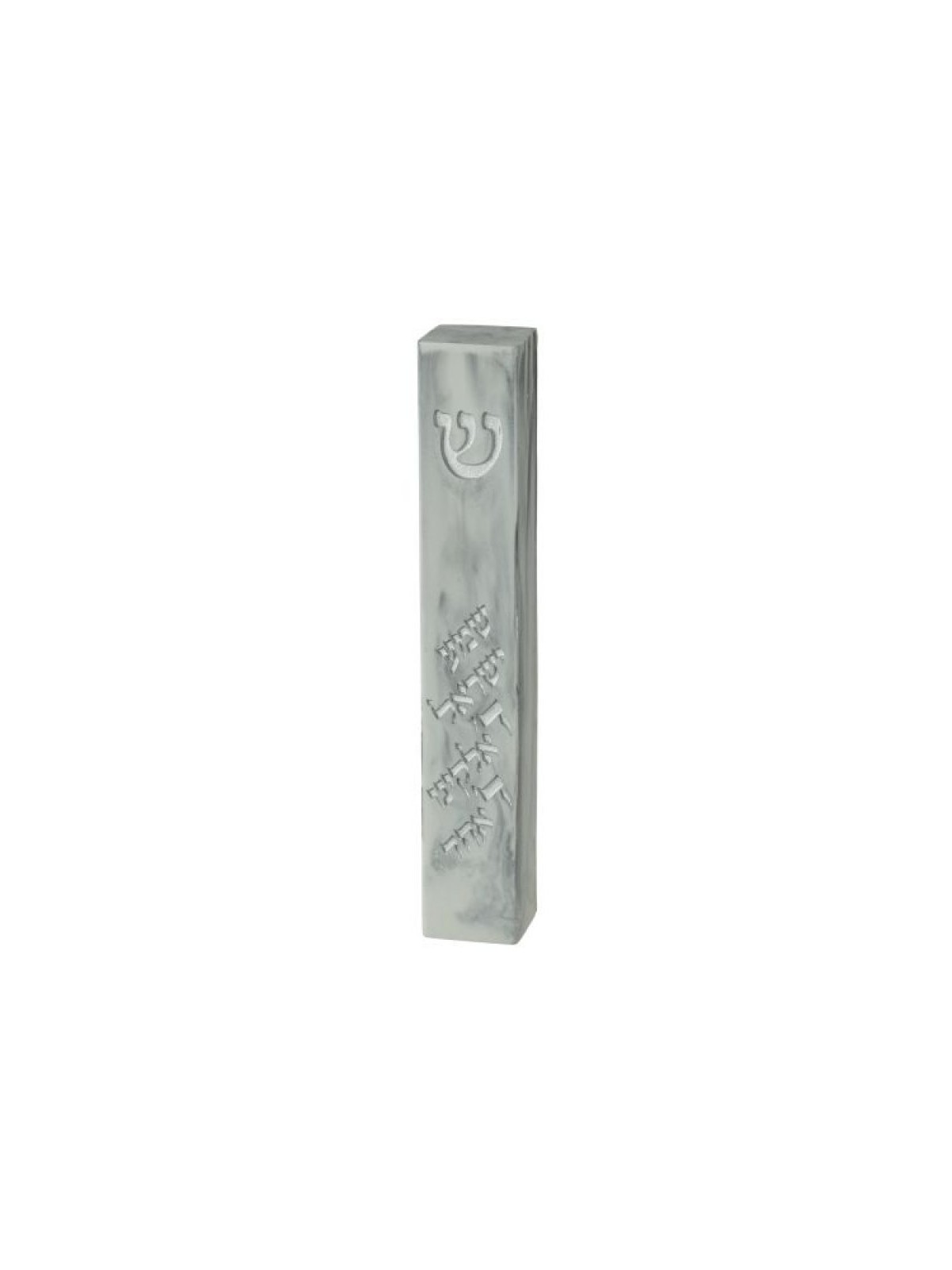 Gray Polyresin Marble Design Mezuzah Case Shema Pra... | Stone Mezuzah
