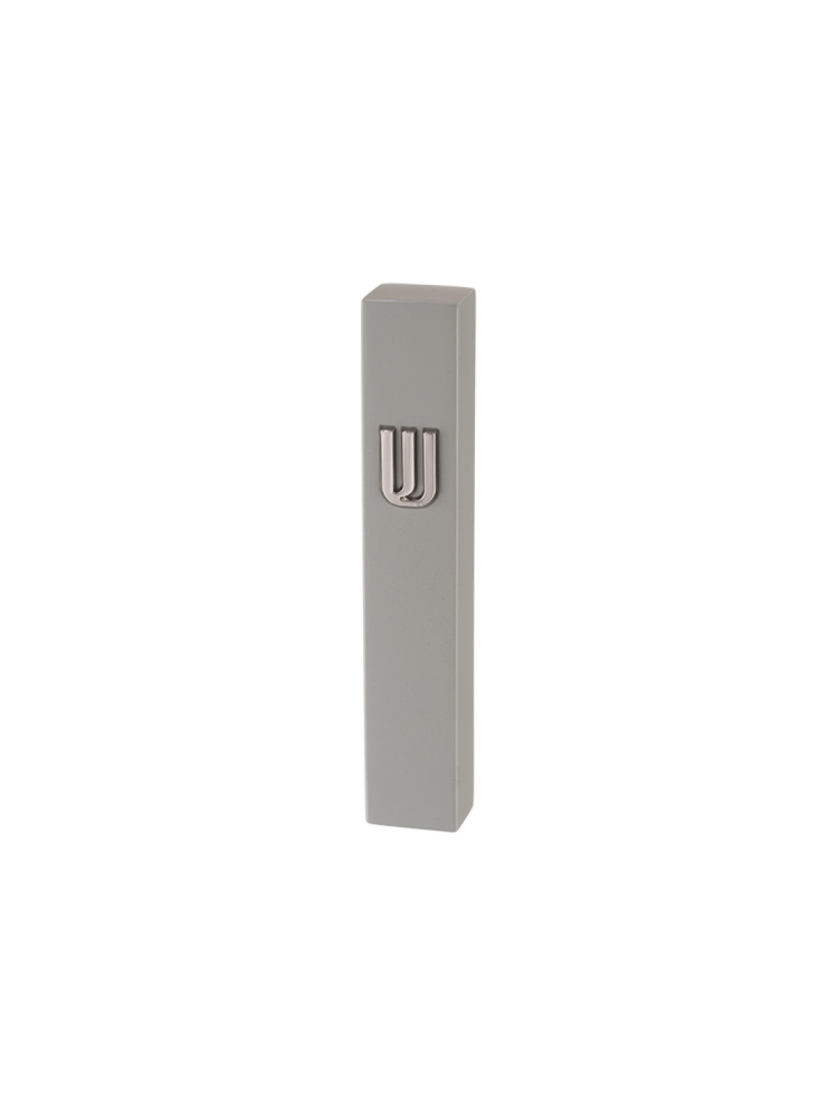 Gray Polyresin Mezuzah Case with Stone Effect Silve... | Stone Mezuzah