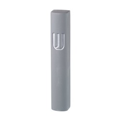 Rounded Light Gray Polyresin with Stone Effect Mezu... | Stone Mezuzah