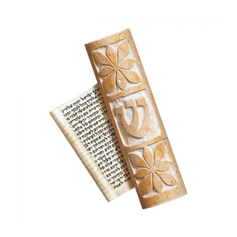 Caesarea Arts Jerusalem Stone Mezuzah Case Coronet | Stone Mezuzah