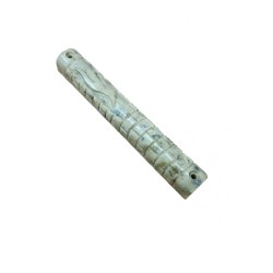 Jerusalem Stone Round Mezuzah Case Set of 4 with We... | Stone Mezuzah