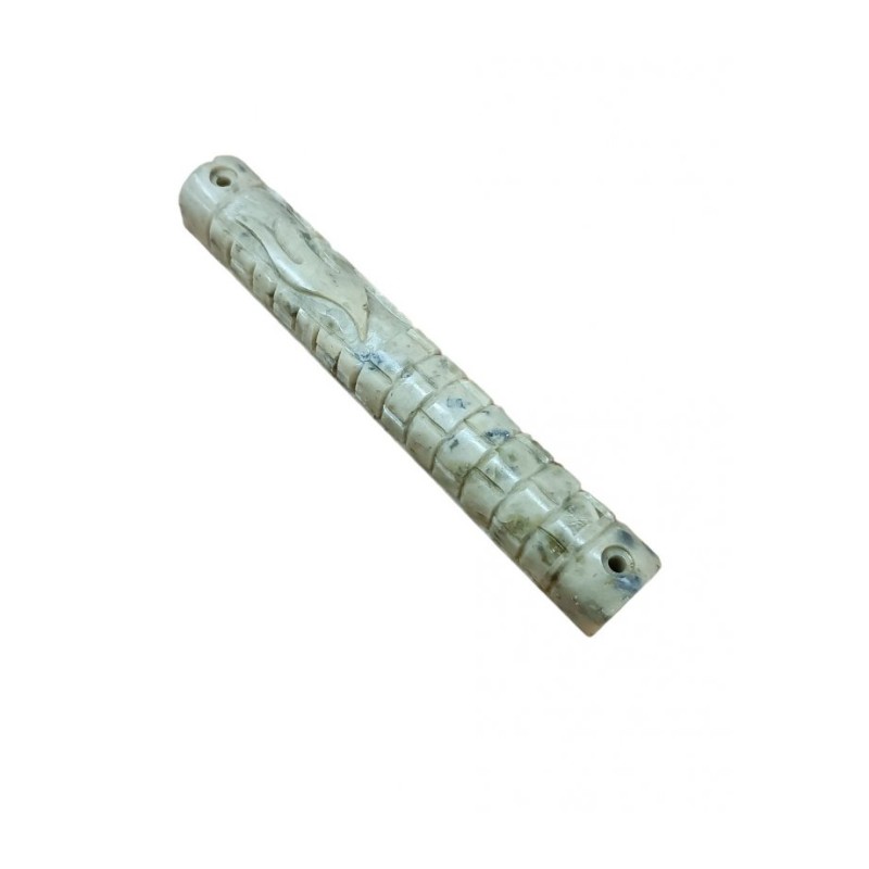 Jerusalem Stone Round Mezuzah Case Set of 4 with We... | Stone Mezuzah