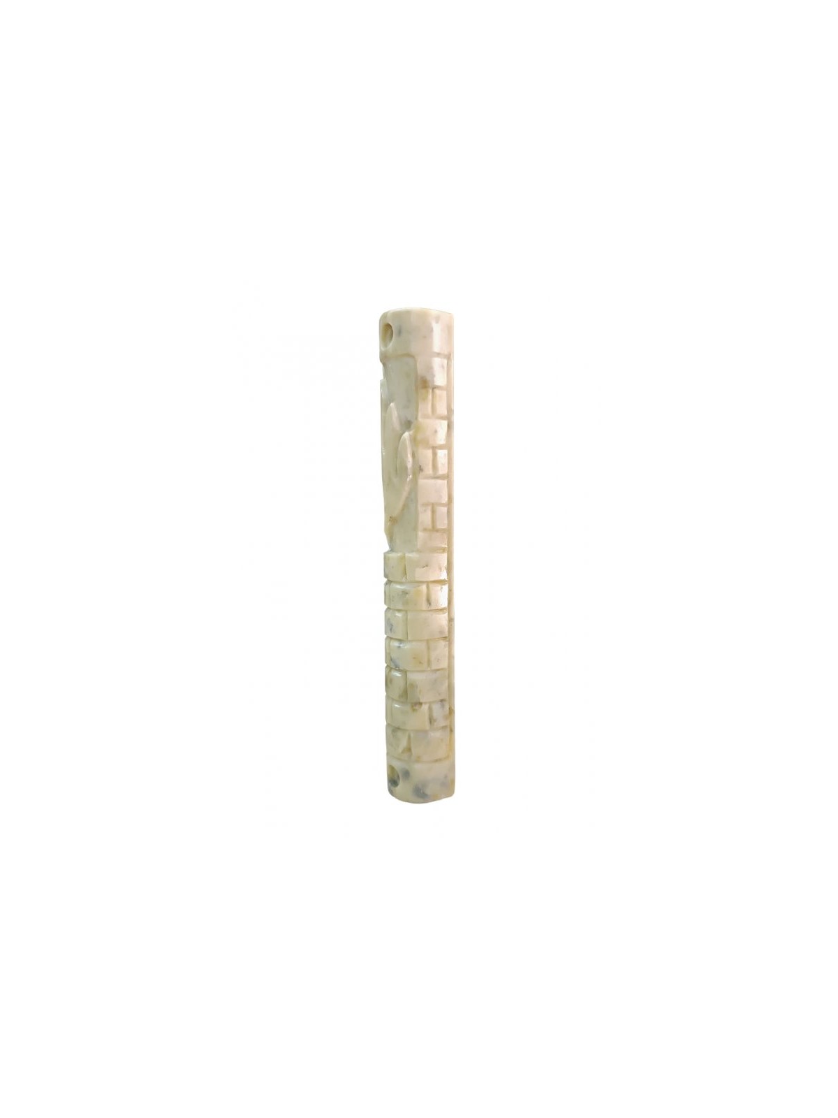Jerusalem Stone Round Mezuzah Case Set of 4 with We... | Stone Mezuzah