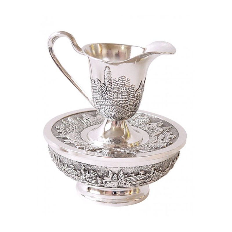 Silver Plated Mayim Achronim Hand Wash Cup Jerusal... | Mayim Achronim
