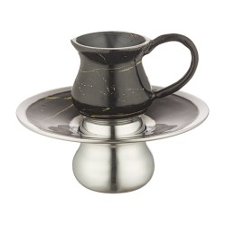 Two Piece Mayim Achronim Set Black with Gold Marbl... | Mayim Achronim