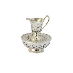 Three Piece Silver Plated Mayim Achronim Cup Bowl ... | Mayim Achronim