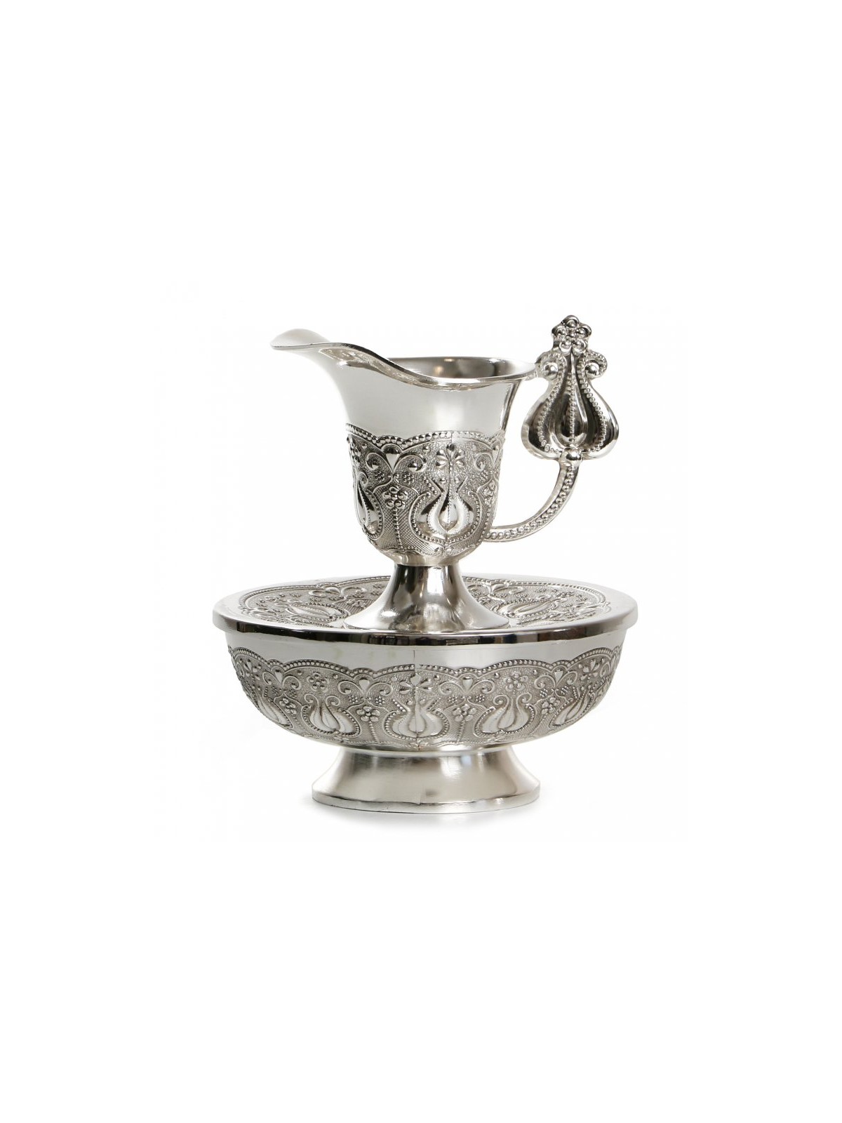 Silver Plated Pomegranate Mayim Achronim with Basi... | Mayim Achronim