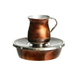 Mayim Achronim 3 Piece Set Jug Bowl and Lid in Sil... | Mayim Achronim