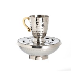 Mayim Achronim Three Piece Set Hammered Silver Pla... | Mayim Achronim