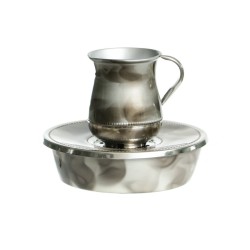 Mayim Achronim 3 Piece Set Jug Bowl and Lid in Gra... | Mayim Achronim
