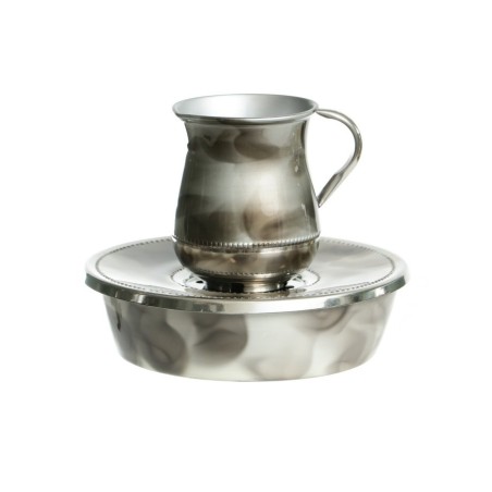 Mayim Achronim 3 Piece Set Jug Bowl and Lid in Gra... | Mayim Achronim