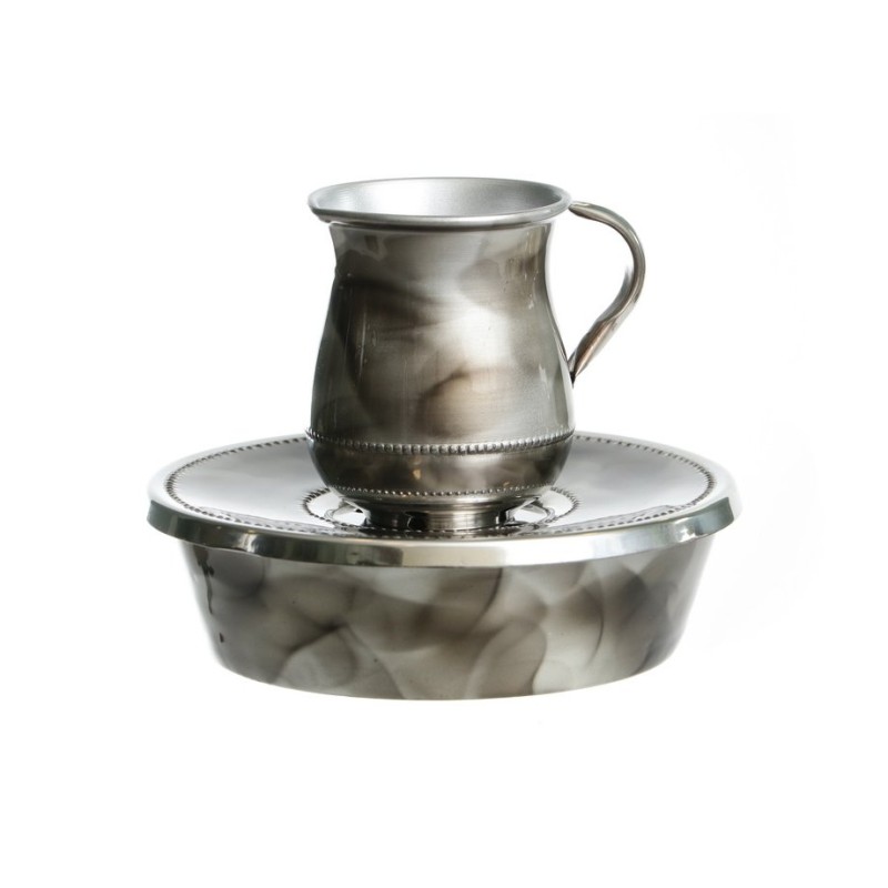 Mayim Achronim 3 Piece Set Jug Bowl and Lid in Bla... | Mayim Achronim